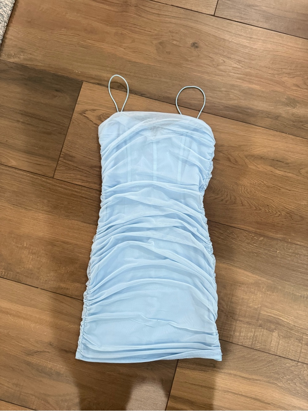 Princess Polly Pale Blue Ruched Mini Dress